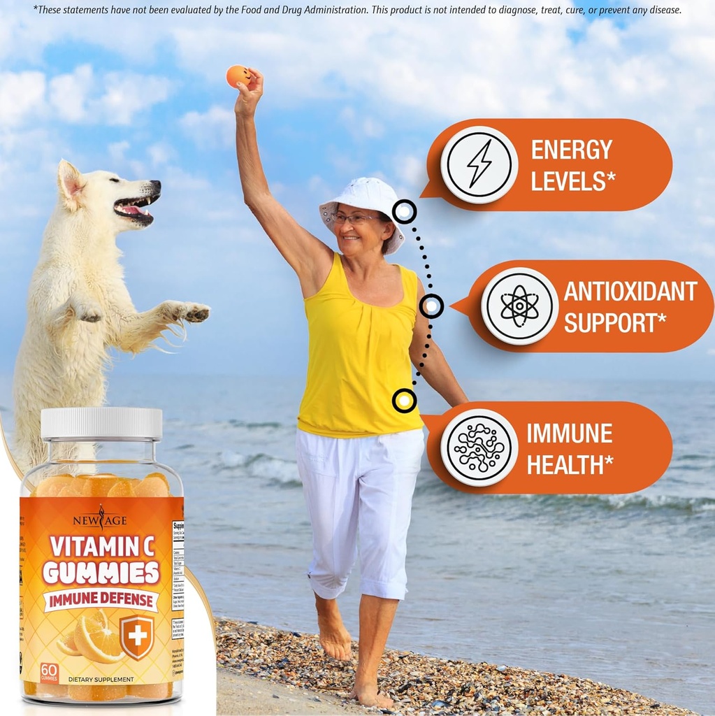 NEW AGE Vitamin C Gummies Orange Vitamin C Gummy - Supports Healthy Immune System - Vegetarian Without Gluten (180 Gummies) 5