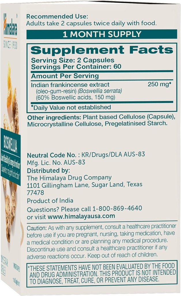 Himalaya Boswellia, Joint Support for Mobility and Flexibility, Promotes Tissue Preservation, 250 mg, 120 Capsules 3