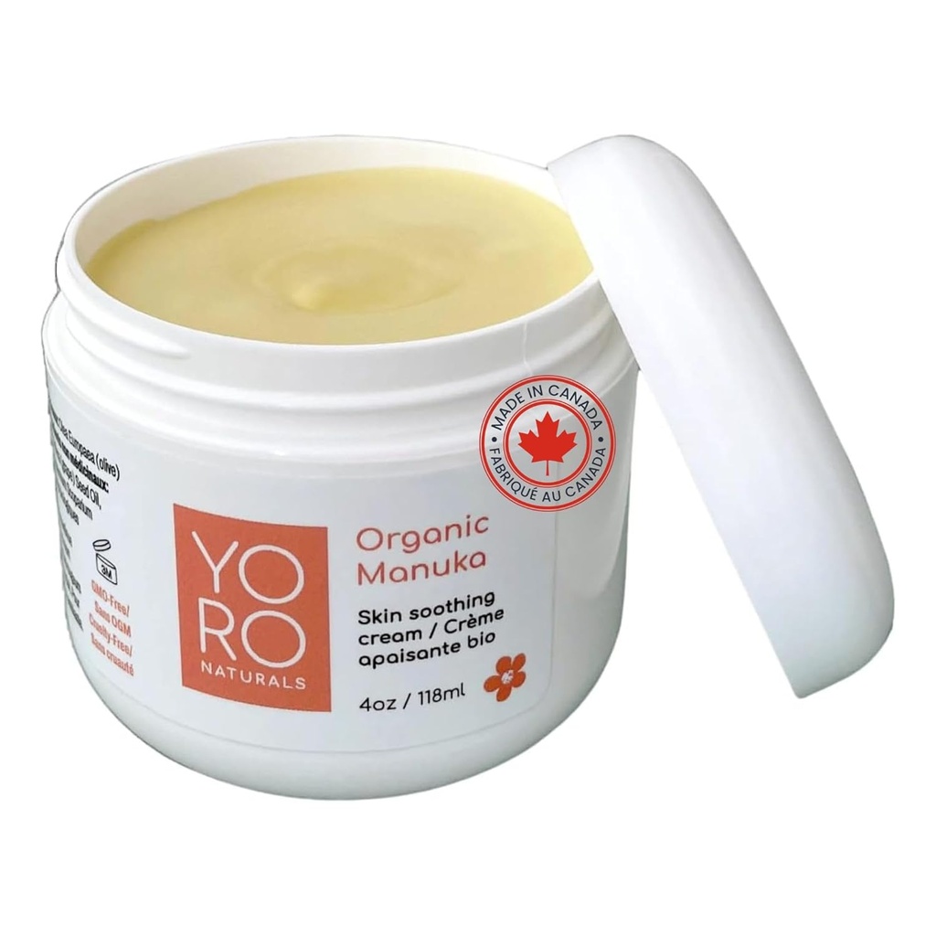 Organic Manuka Skin Soothing Cream for Sensitive Dry Skin, Original Formula, Itch Relief, Honey Eczema Relief, Natural Psoriasis Moisturizer & Dyshidrotic Eczema Balm for Face and Body (4 OZ) 2