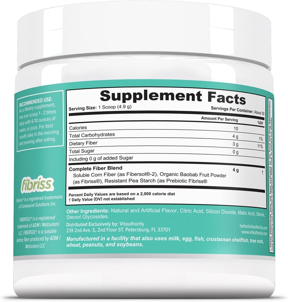 Prebiotic Fiber Powder Supplement | Healthy Gut Cleanse Detox for Women and Digestive Health Regularity, Satiety & Bloating Relief | Colon Cleanser Powder Apple Flavored, 30 Servings 4