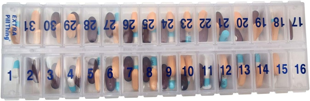 Once-a-Day Monthly Pill Organizer – Large Compartments with Removable Lid for Easy Loading – Holds 31 Days of Medications Plus Extra Compartment – BPA Free 6