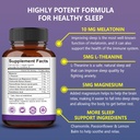 Melatonin 10 mg + L Theanine 5 mg & Magnesium 5 mg, Restful Sleep Support for Adults, Non-Habit Forming Sleep Aid Supplement for Calm and Relaxation, Vegan, Non-GMO, 60 Capsules 5