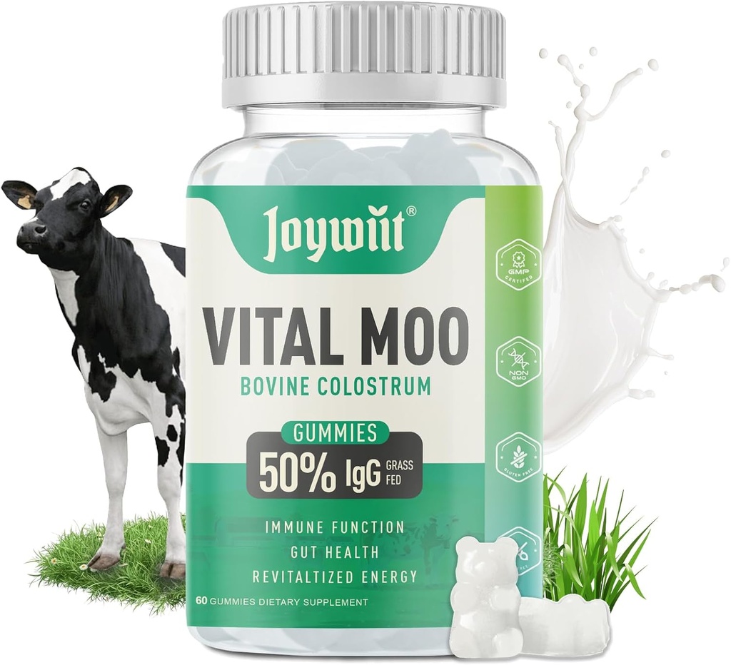 Colostrum Gummies 2000mg, Organic Bovine Colostrum Supplement for Muscle Growth, Energy Boost, Gut Health, Hair, Gluten Free, Calostro Bovino para Adultos Organico, 60 Count 2