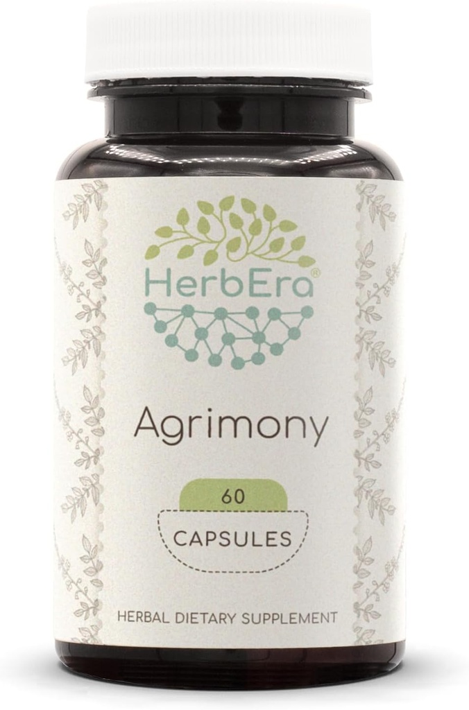 HerbEra Agrimony 120 Capsules, 400 mg, Agrimony (Agrimonia Eupatoria) Dried Herb (120 Capsules) 6