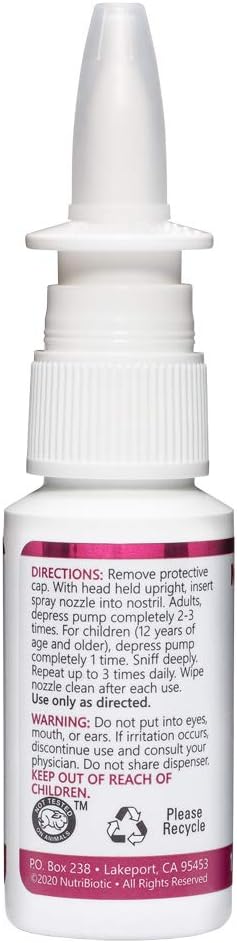 NutriBiotic Nasal Spray 1 Fl Oz | Nasal Lubricant with Grapefruit Seed Extract & Sodium Chloride | Help Flush Irritants from Nasal Passages | Convenient Measured Dose Pump | Drug-Free & Non-Medicated 4