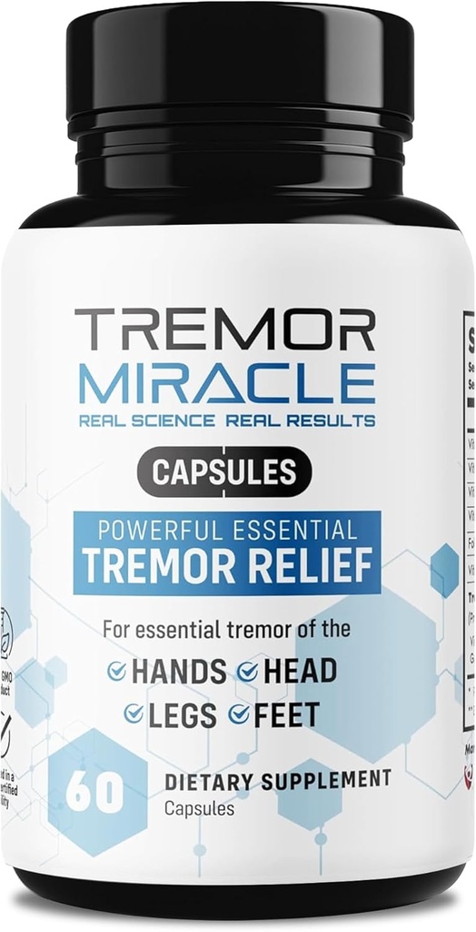 Real Science Tremor Miracle Capsules – Tremor Relief Supplement and Hand Tremor Aids for Adults – with TremorStop Blend, GABA, and Vitamins for Neurotransmission Support – Made in USA, 60 Caps 2