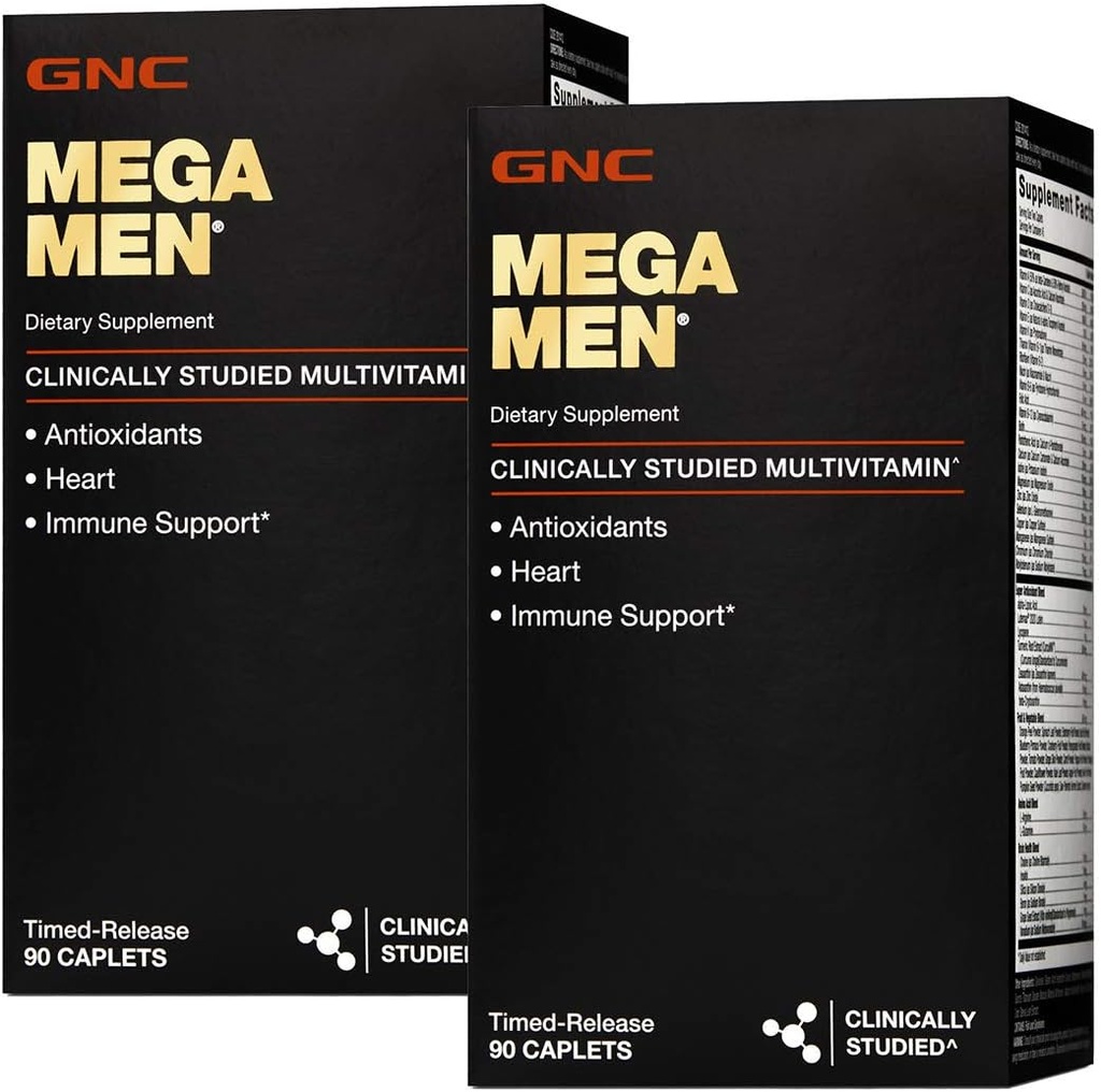 GNC Mega Men Multivitamin | Heart Health, and Immune Support | Twin Pack (2 x 90 Count) 2