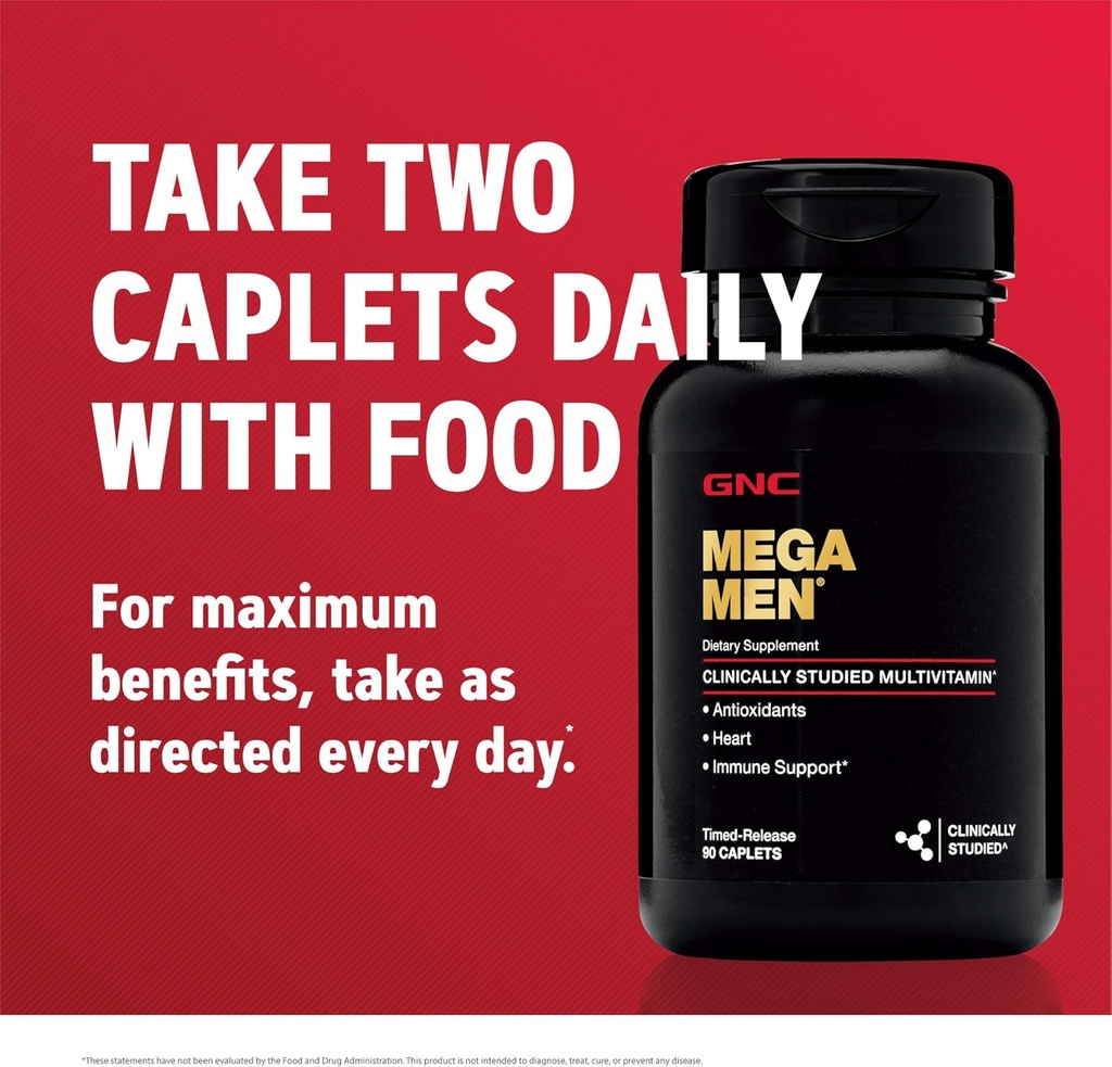GNC Mega Men Multivitamin | Heart Health, and Immune Support | Twin Pack (2 x 90 Count) 6