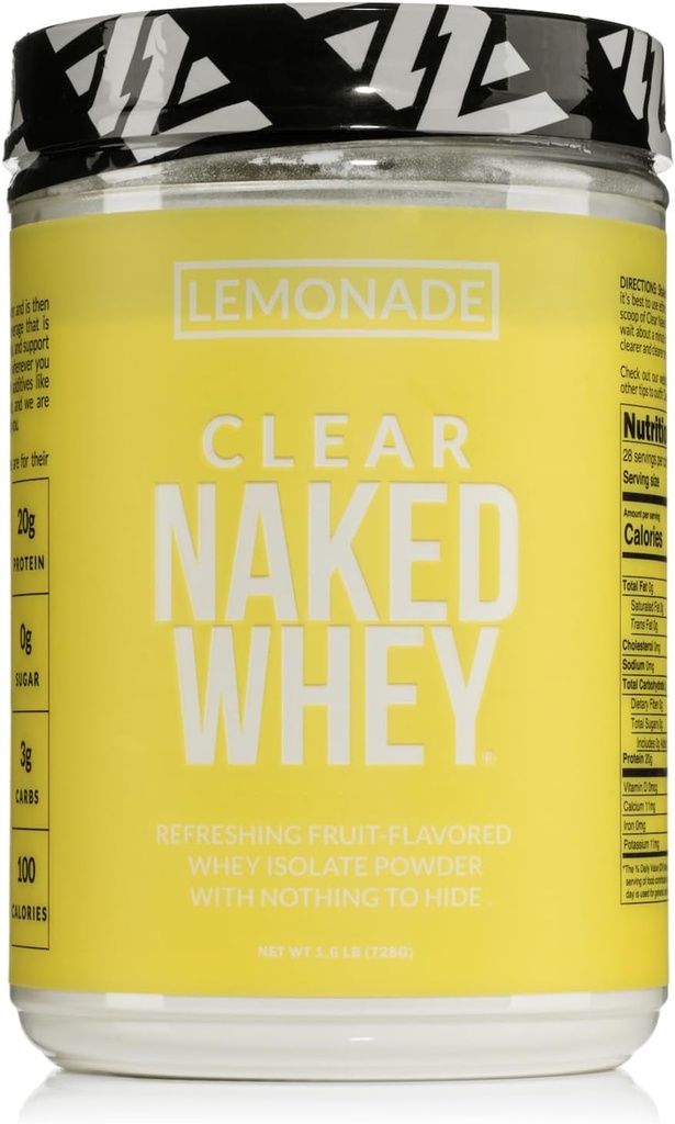 Naked Clear Whey Protein Isolate, Lemonade Protein Powder Isolate, No Gmos Or Artificial Sweeteners, Gluten-Free, Soy-Free - 28 Servings 2