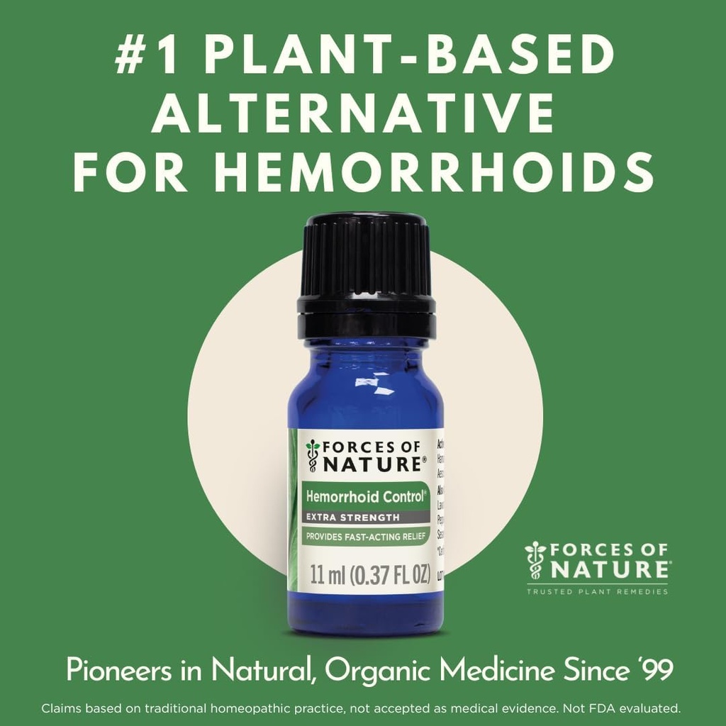 Forces of Nature Hemorrhoid Treatment, Extra Strength 0.37 Fl Oz, Organic Homeopathic Medicine & Essential Oils, Hemorrhoid Relief for Pain, Itching, Swelling, Soreness & Discomfort 5