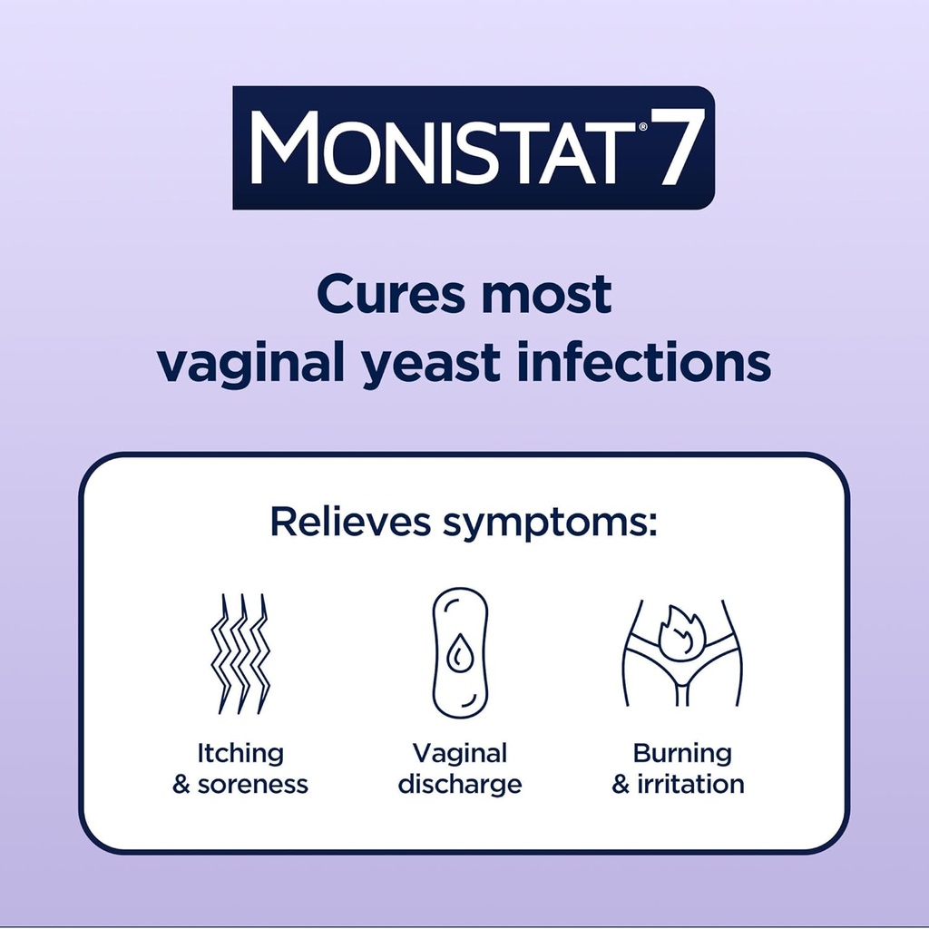 Monistat 7-Day Yeast Infection Treatment for Women, Miconazole Cream (45g Tube) & 7 Applicators, for Relief of Mild Vaginal Itching 4