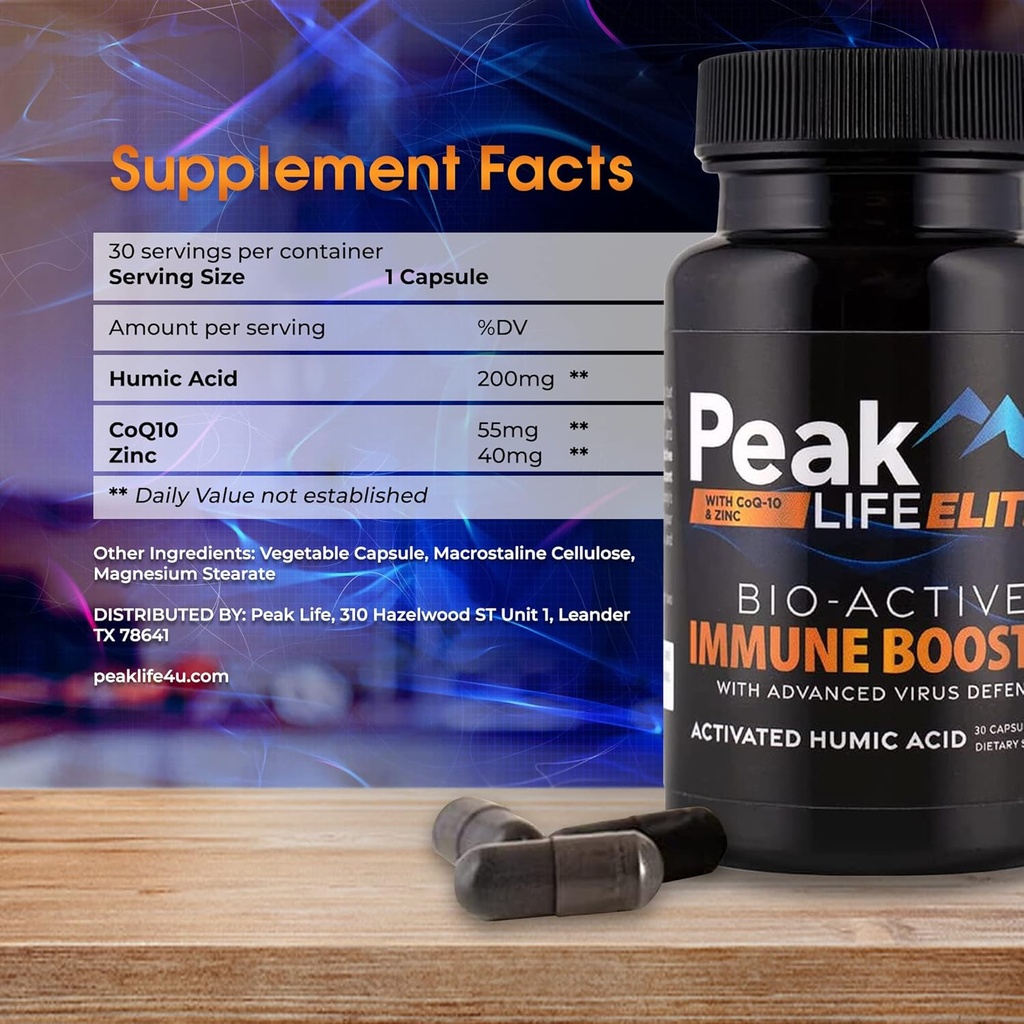 Immune Defense 3-in-1 Supplement with Humic Acid, Zinc, CoQ10, and Ionic Trace Minerals for Daily Energy, Health, and Vitality - Multimineral Vitamins for Men & Women - 30 Capsules 3