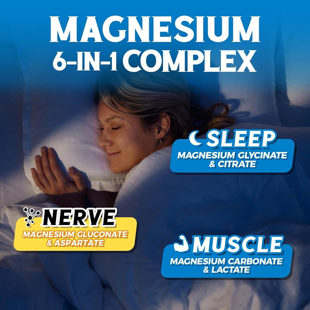 Magnesium Complex Supplement 6 in 1+ Women's Probiotics 100 Billion CFU + Iron Supplement, 65mg Carbonyl Iron with 250mg Vitamin C 5