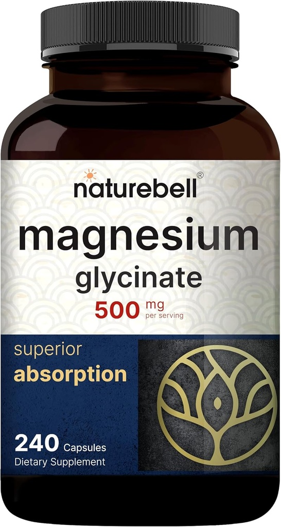 NatureBell Magnesium Glycinate Capsules 500mg & Colostrum Capsules 1,000mg Per Serving Bundle Pack | Chelated & Purified Mineral | Mother’s First Milk from Grass Fed Bovine 3