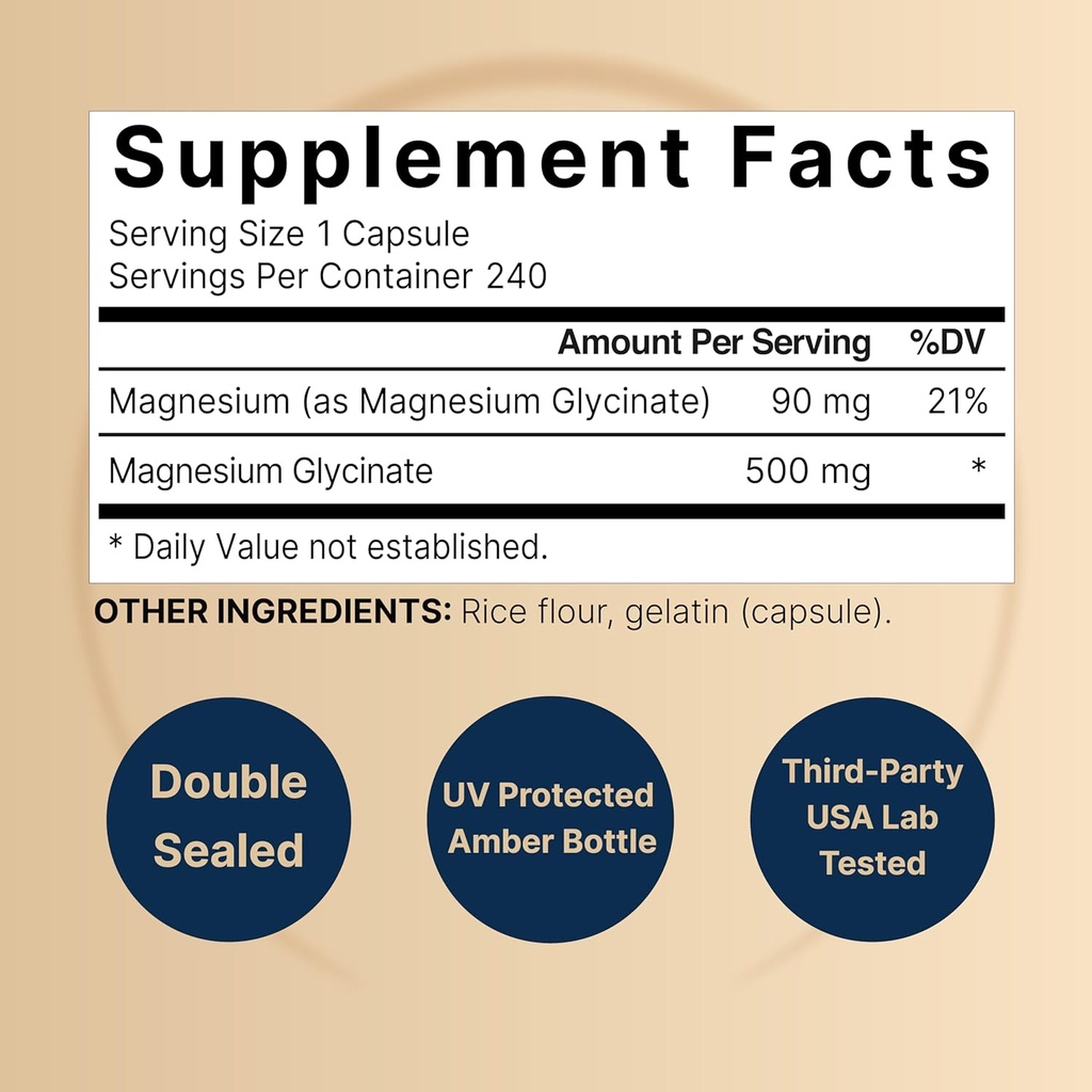 NatureBell Magnesium Glycinate Capsules 500mg & Colostrum Capsules 1,000mg Per Serving Bundle Pack | Chelated & Purified Mineral | Mother’s First Milk from Grass Fed Bovine 4