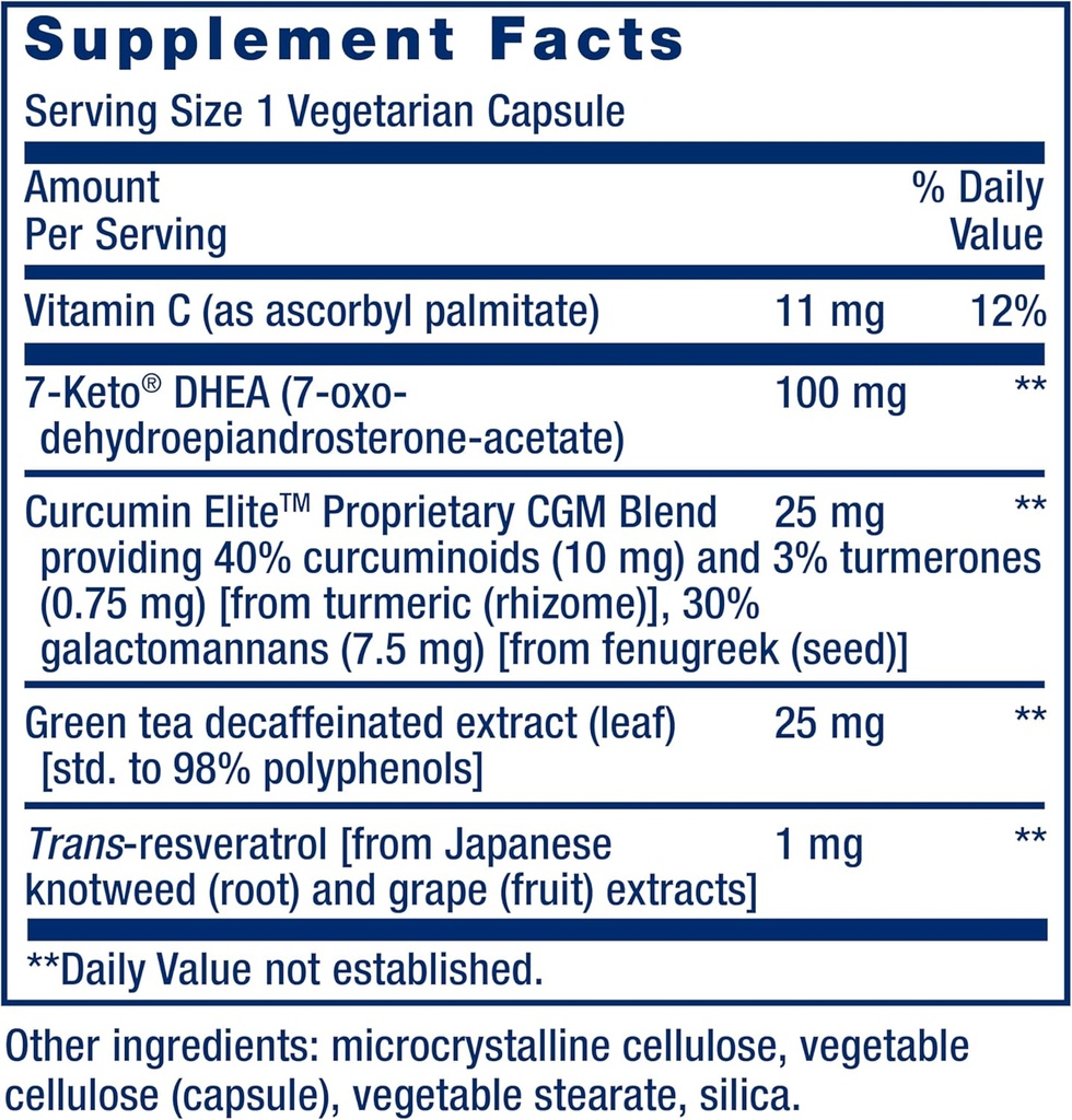 Life Extension 7-Keto DHEA Metabolite – Crank Up Your Fat-Burning Furnace – Non-GMO – Gluten-Free – 100 Mg – 60 Vegetarian Capsules 4