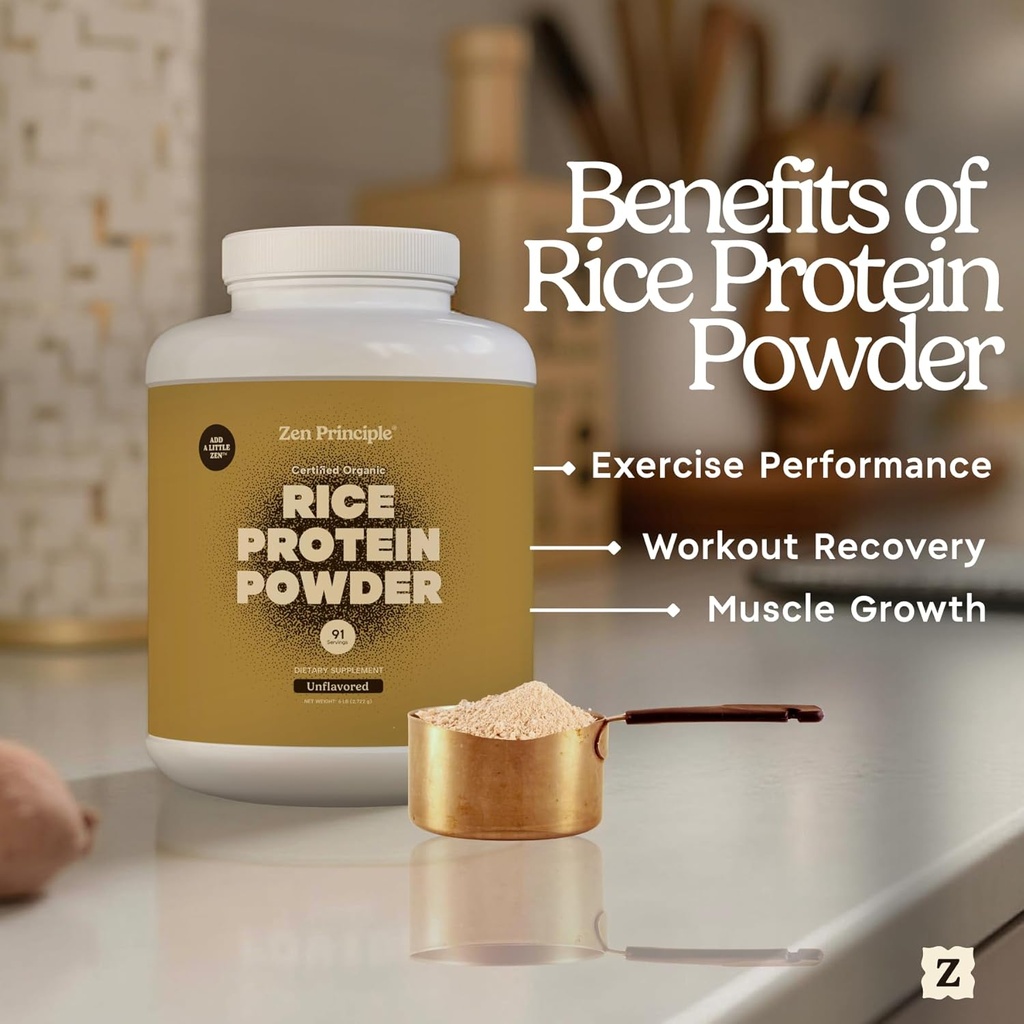 Zen Principle Organic Brown Rice Protein 6 LB. USDA Certified Organic. Unflavored. Non-GMO. Vegan. 5