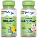 SOLARAY Mullein Leaf 330 mg and Marshmallow Root 480 mg - Wellness Bundle - Herbs High in Mucilage Soluble Fiber for Soothing Support - Vegan, Non-GMO, Lab Verified, 60-Day Guarantee, 200/100 VegCaps 2