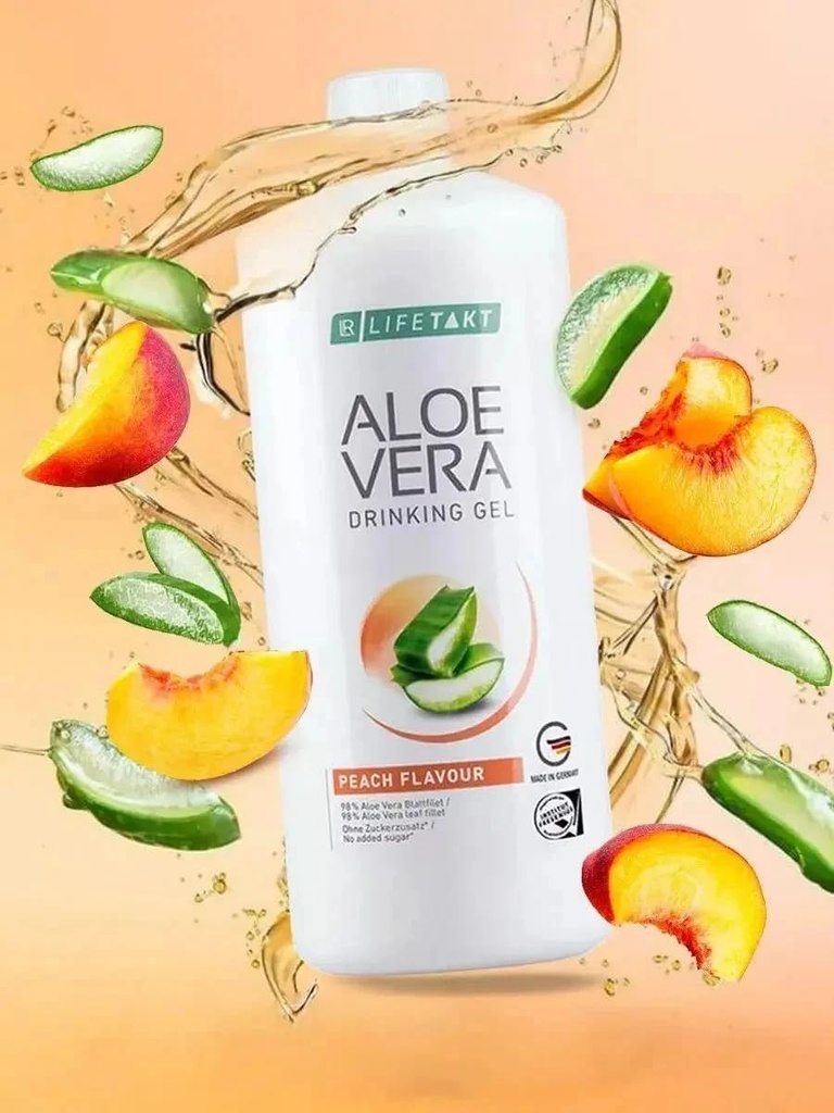LR Lifetakt Aloe Vera Drinking Gel Peach Flavour Health Care Women Men Drink Every Day Natural Treatment - 1000 ml./33.3 fl.oz 4