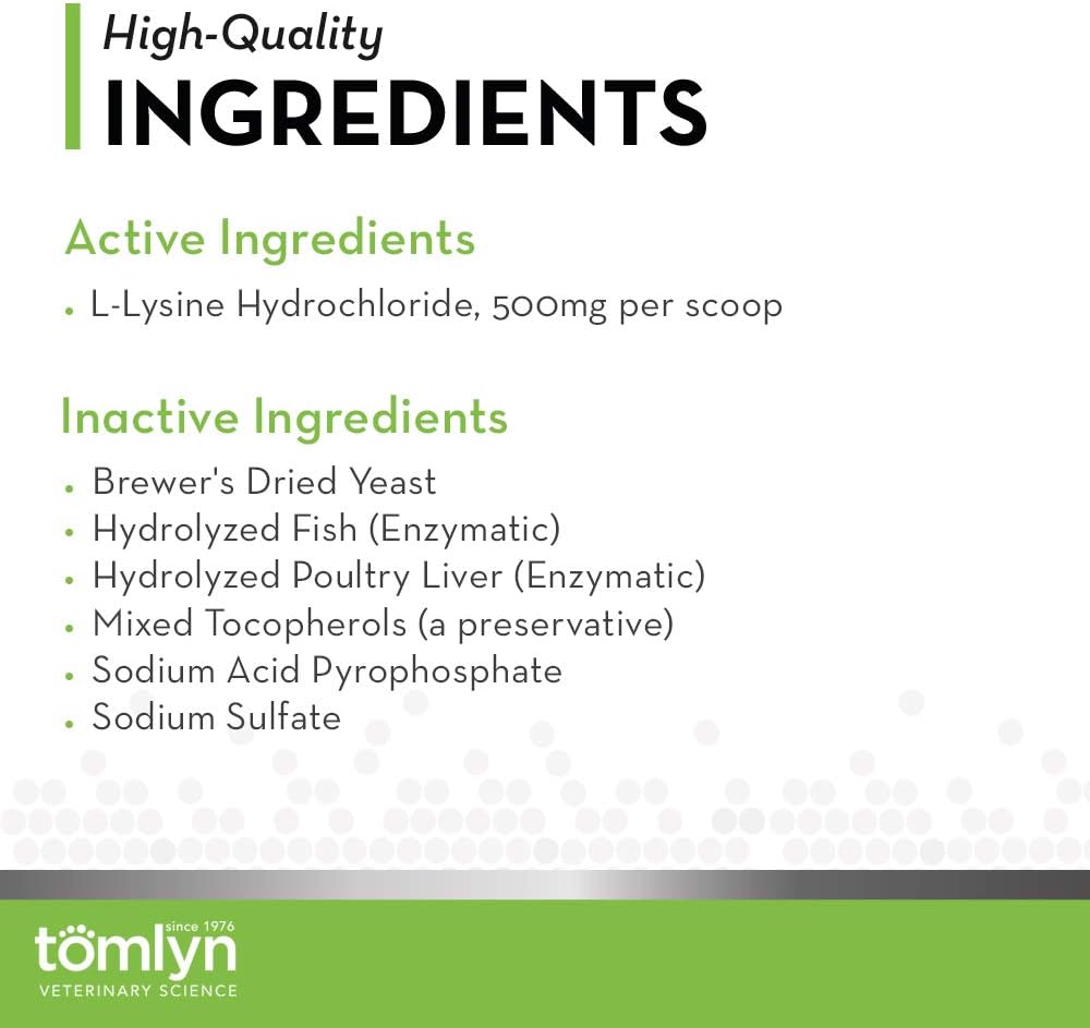 Tomlyn Immune Support Daily L-Lysine Supplement, Fish-Flavored Lysine Powder for Cats and Kittens, 4 Pack 6