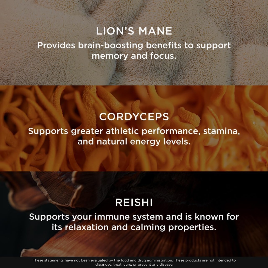 The Genius Brand Genius Mushroom - Plant-Based Supplement for Immune, Focus & Energy Support - Lion's Mane, Cordyceps & Reishi - Organic & Non-GMO - Butter Toffee - 60 Soft Chews 5