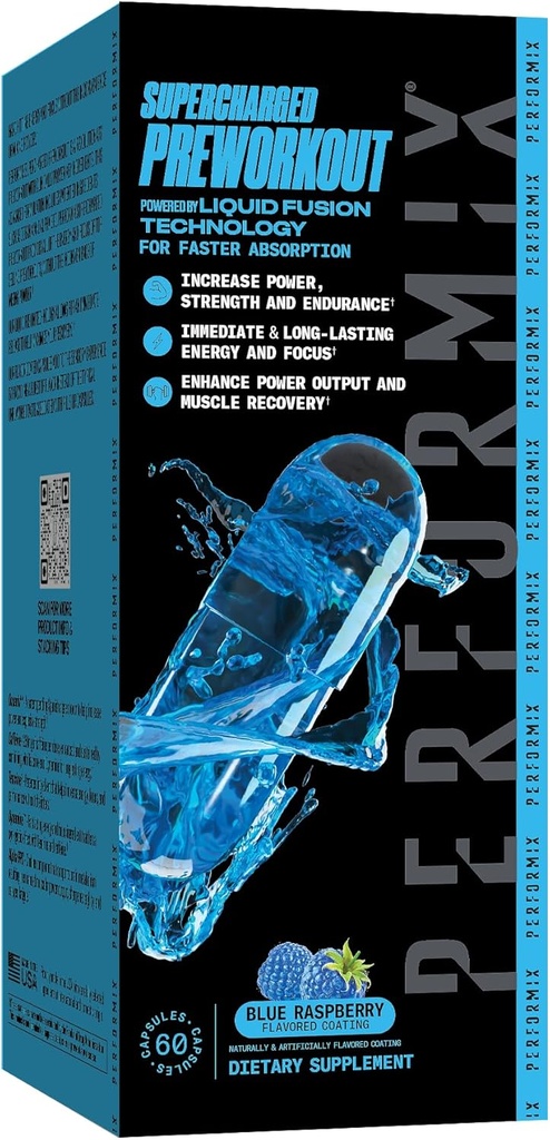 PERFORMIX Supercharged Preworkout - Sustained Energy, Endurance, and Focus - Premium Muscle Supporting Oceanix and Alpha GPC for Hardcore Training & Body Building (60 Capsules) 2