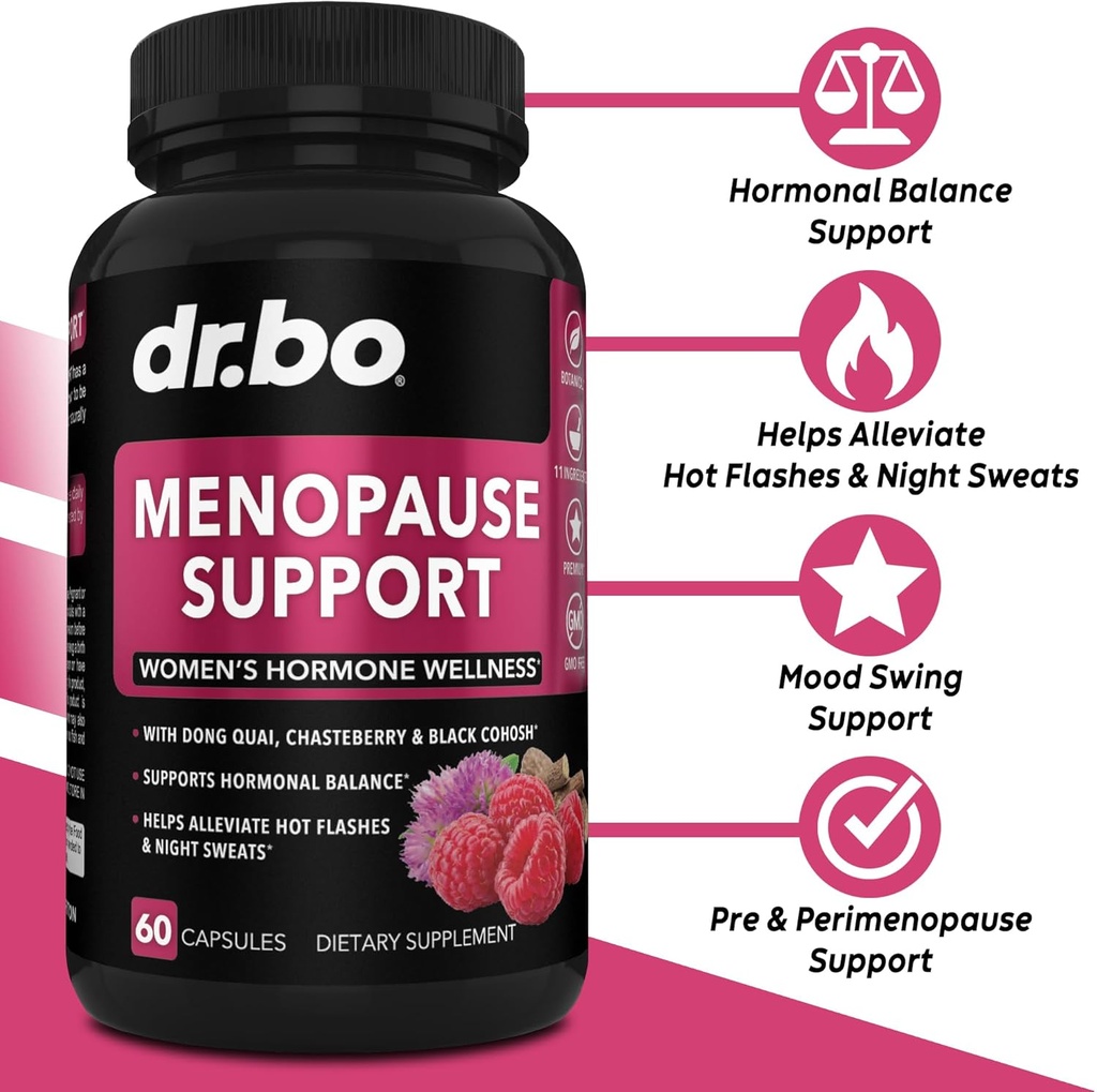 Menopause Supplements for Women Support Pills - Natural Menopause Relief for Hot Flashes, Night Sweats & Mood Swings with Dong Quai, Chasteberry & Black Cohosh - Hormone Balance for Women Supplement 3