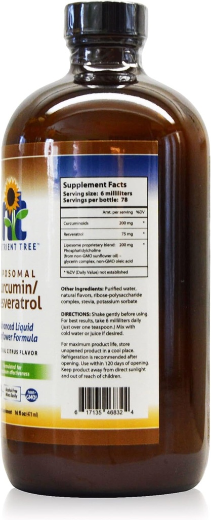 Liposomal Curcumin(Turmeric)/Resveratrol, 78 Doses, Alcohol Free, Non-Soy, Non-GMO, Made in USA 3