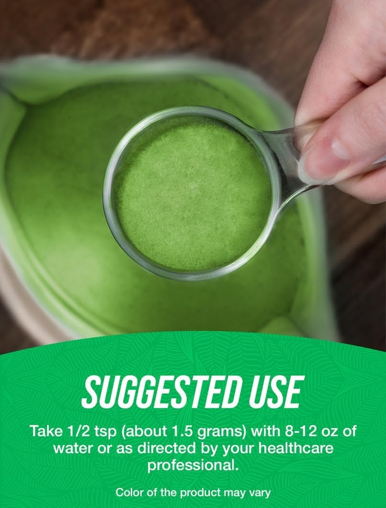 BulkSupplements.com Organic Wheatgrass Powder - Organic Super Greens Powder, Superfoods Supplement - Vegan & Gluten Free, 1.5g per Serving, 250g (8.8 oz) (Pack of 1) 5