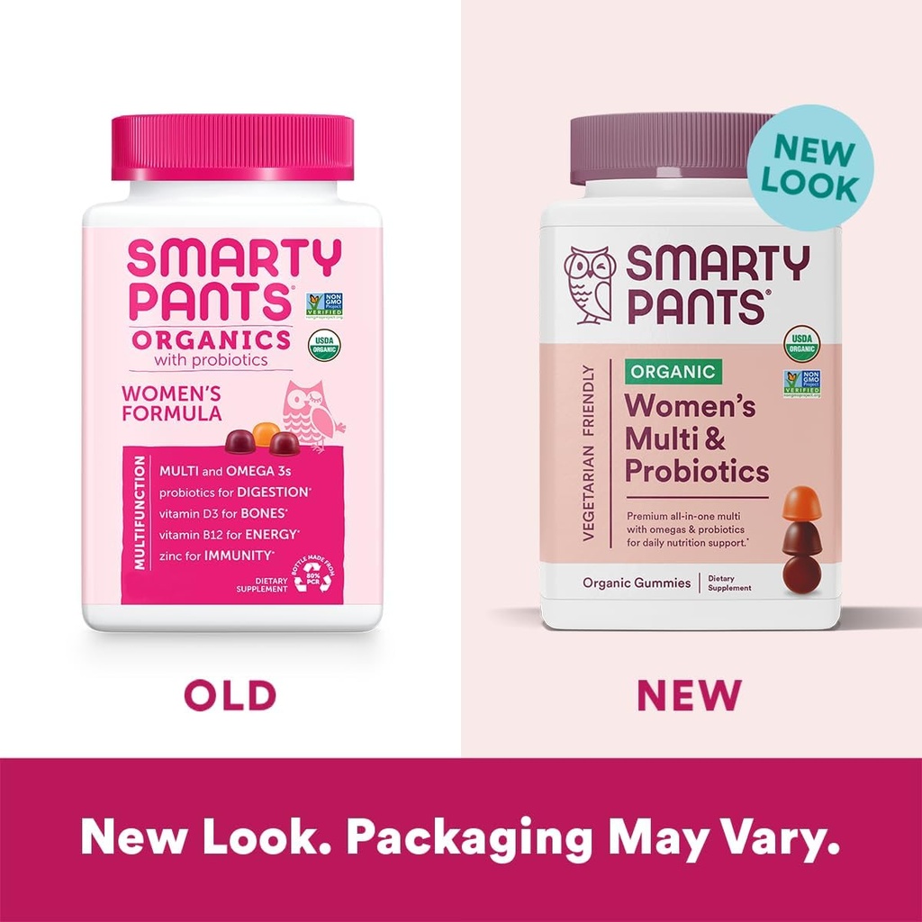 SmartyPants Organic Women's and Teen Girl Multivitamin Gummies with Omega-3, Vitamins, Minerals, 120 Count 4
