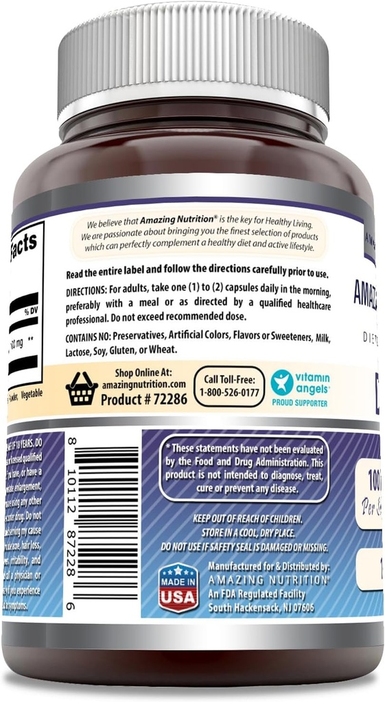 Amazing Formulas DHEA 100 mg Capsules | Supplement | Non-GMO | Gluten Free | Made in USA (1 Pack, 200 Count) 4