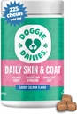 Doggie Dailies Skin & Coat Supplement Support, Salmon Oil for Dogs Skin and Coat with Collagen, Omega 3, Krill Oil, Biotin, & Coconut Oil for Dogs (Salmon) 225 Soft Chews 2