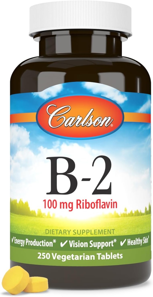 Carlson - B-2, 100 mg Riboflavin, Energy Production, Vision Support & Healthy Skin, 250 Vegetarian Tablets 5