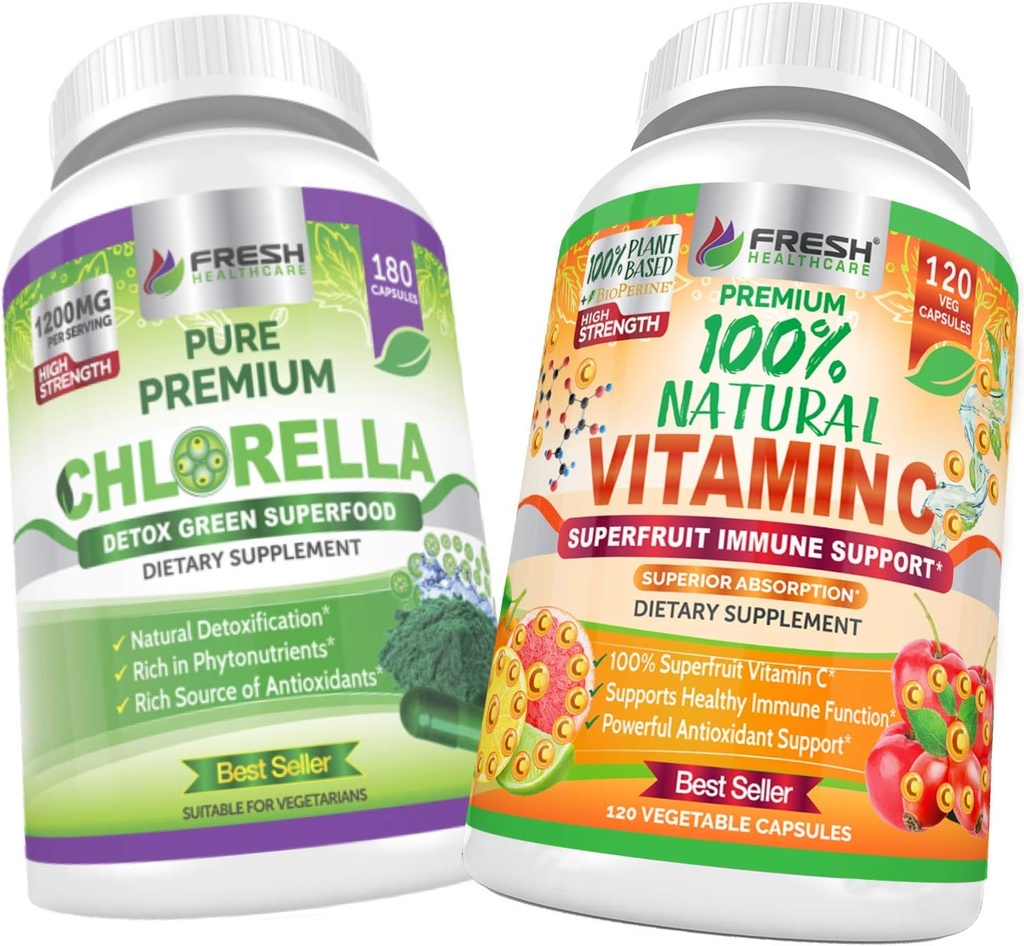 Chlorella and 100% Natural Vitamin C - Bundle 2