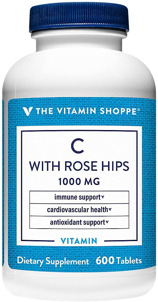 The Vitamin Shoppe Vitamin C 1,000MG with Rose HIPS, Antioxidant That Supports Immune and Cardiovascular Health, Rose HIPS Provide A Natural Source of Vitamin C (300 Tablets) 2
