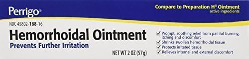 Hemorrhoidal Pain Relief Ointment Generic For Preparation H 2 oz (57g) Per Tube Pack of 3 Tubes Total 6 oz by PERRIGO PHARMACEUTICALS 2