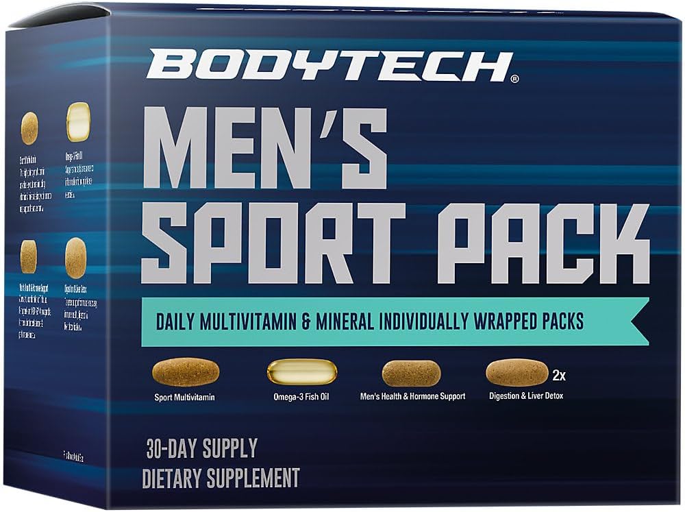 BODYTECH MenaTMs Sport Pack a Daily Multivitamin, Mineral, & Supplement Packs a Individually Wrapped (30-Day Supply) 3