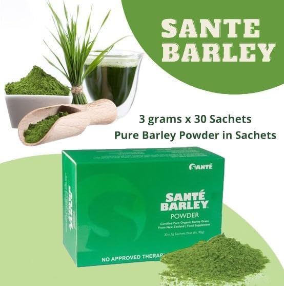 Sante Barley New Zealand Pure Blend, Organic Barley Grass Powder Juice with Stevia - Large Box 30 Sachets Total 90 Grams (1 Box of 30 Sachets) 3