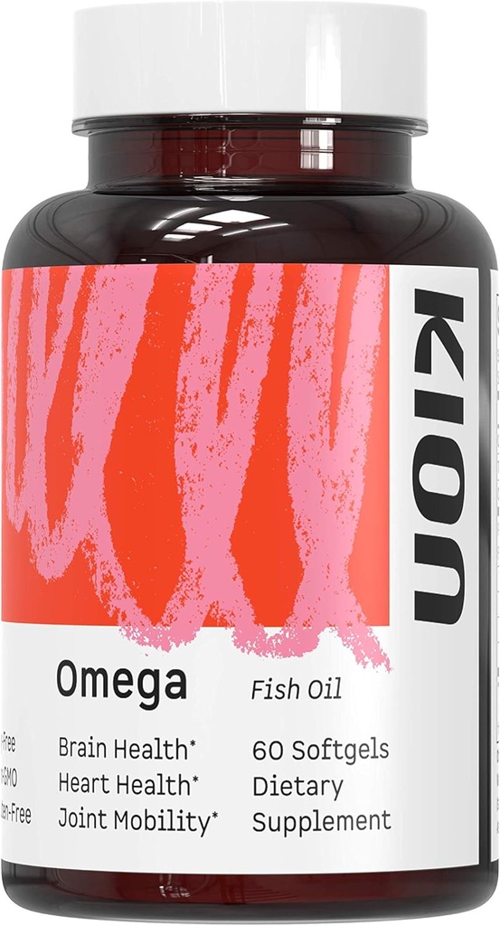 Kion Omega - Omega 3 Suppléments acides gras - Suppléments DHA - Mini softgels d'huile de poisson - Omega 3 DHA EPA Piles d'huile de poisson - Huile de poisson 1 000 mg - 30 portions