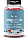 Conception pour ses gommies de fertilité - Suppléments de fertilité pour les femmes avec le Myo Inositol, Folate et plus Nutriments essentiels - Delicious Juicy Strawberry Hormone Balance Vitamines, 75 ct Pectin Gommies