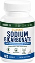 Bicarbonate de sodium classique 650mg Usage biologique naturel Pilules en poudre de bicarbonate de sodium Comprimés de bicarbonate de sodium (capsules) Alcalinité de 120caps