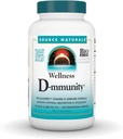 Source Naturals Wellness D-munity, formule d'immuno-vitamine D bioalignée, soutient l'absorption optimale et l'utilisation* - 120 Capsules végétariennes
