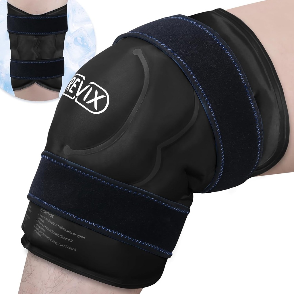 RETIX 20'' XXXL Enveloppe de genou à glace réutilisable pour la réduction des désagréments, extra grand paquet de gel de thérapie à froid pour genou, dos, relaxation des épaules et récupération après l'entraînement, Soft Plush Lining Cold Pack