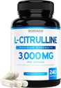 L Citrulline 3000mg Supplément (240 Capsules) Support L Arginine et pilules à oxyde nitrique - L-Citrulline pour les hommes et les femmes - Récupération musculaire et supplément de pompe - 3ème partie testé, végétalien, non-OGM - USA Made