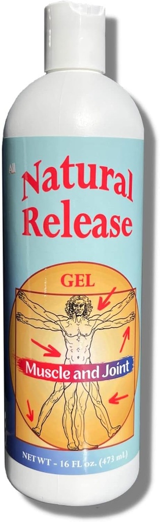 Libération naturelle Muscle & Gel articulaire pour les humains - Relief pour les maux de dos, les genoux, HIPS, le stress musculaire, les crampes de nuit, les douleurs, les souches, le malaise - Agissant rapidement, sans menthol (16 oz)
