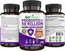 BioFinest Probiotique Supplément enzymatique CFU 50 Million - 12 Probiotiques Fraises avec 3 Prébiotiques naturels - Gut Digestion Detox Gas Bloating Constipation - Acidophilus pour hommes Femmes (60 Veg. caps)