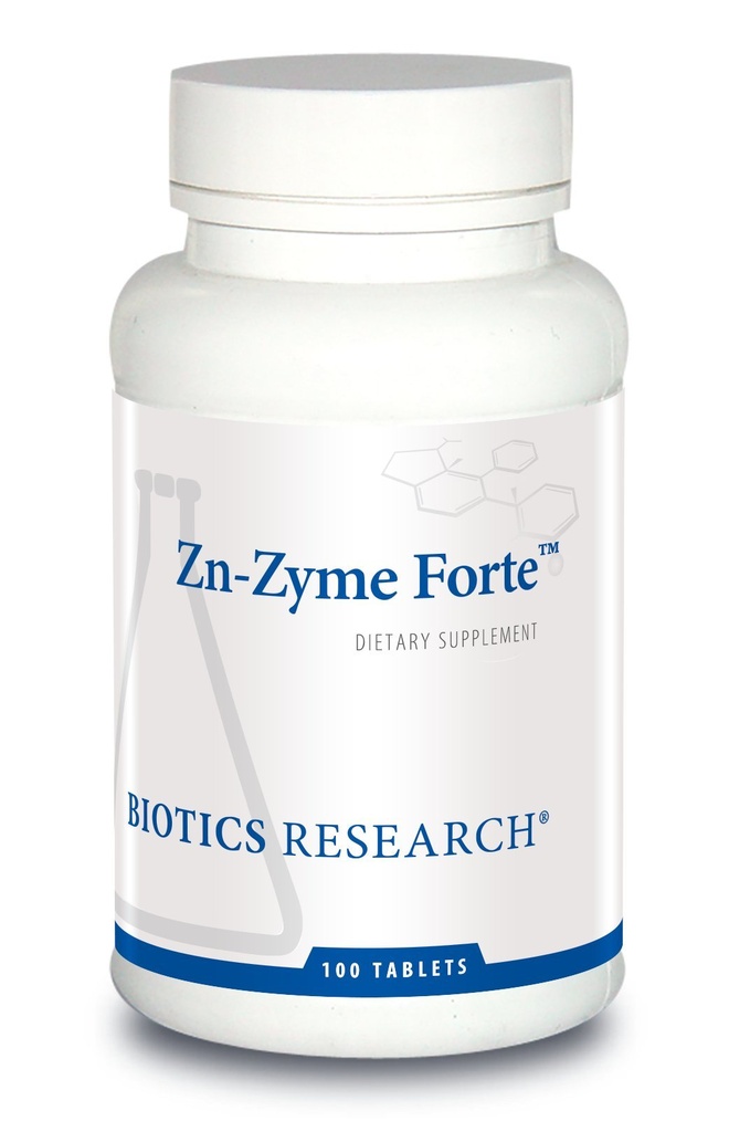 Recherche en biotique Zn-Zyme Forte 25 mg Zinc, Système immunitaire, Fonction cellulaire optimale, Comprimé-basé avec des antioxydants ajoutés. 100 comprimés