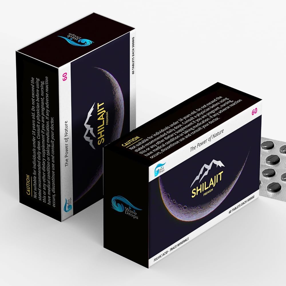 Comprimés de résine de chilajit 100% purs : énergie, métabolisme, immunité - 85+ minéraux traces et acide fulvic - comprimés de chilajit naturels