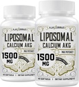 Calcium liposomique AKG Supplément 1500 MG (acide alpha-kétoglutarique), haute absorption, plus efficace que AAKG, Ca AKG pour la longévité, la défense de l'âge, l'énergie cellulaire, la fonction métabolique, 120 Softgels