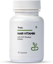 Sheltr Vitamines capillaires Capsules, naturel DHT Blocker & Biotine Capsules pour la croissance des cheveux, le contrôle des chutes de cheveux, contient 12 mcg Biotine, vitamine, fer, Omega 3 & Bhringraj (30 multivitamines pour les cheveux)